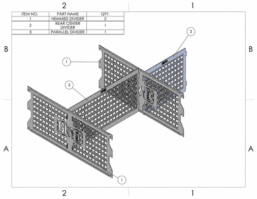 GRYD GEAR SKU C included removable divider panel group